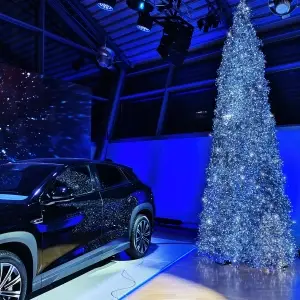 Albero-di-Natale-gigante-realizzato-con-LED-e-paliettes-per-evento-BYD-indoor-luxury