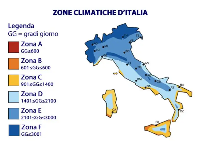 mappa zone climatiche